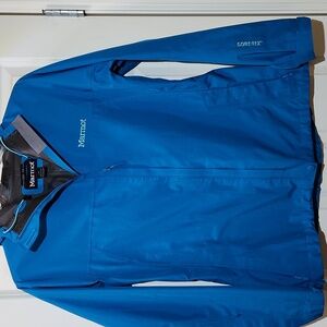 Marmot Gore Tex Minimalist Jacket Blue Hooded Goretex Outdoor Rain Coat Women L